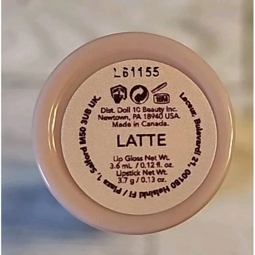 Doll 10 Lipstick and Lip Gloss Latte Nude New Double Ended